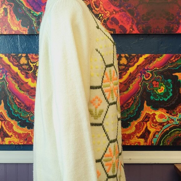 Kimlon ~ SZ M ~ Vintage Embroidered Sweater ~ VERY GOOD Condition - Picture 4 of 11